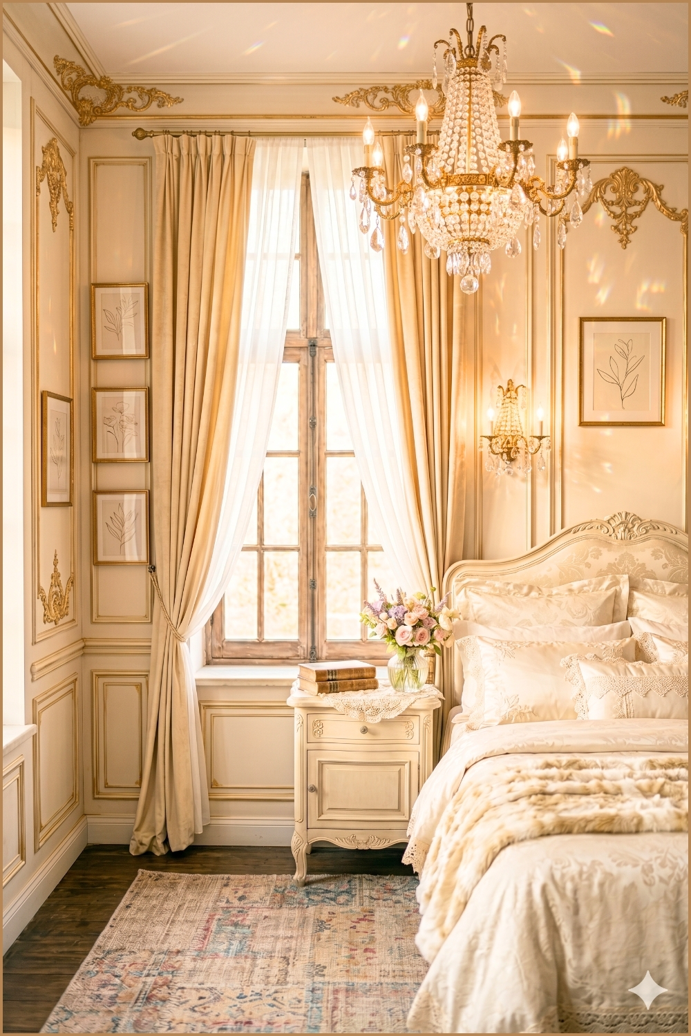 Luxury French Chandelier Bedroom