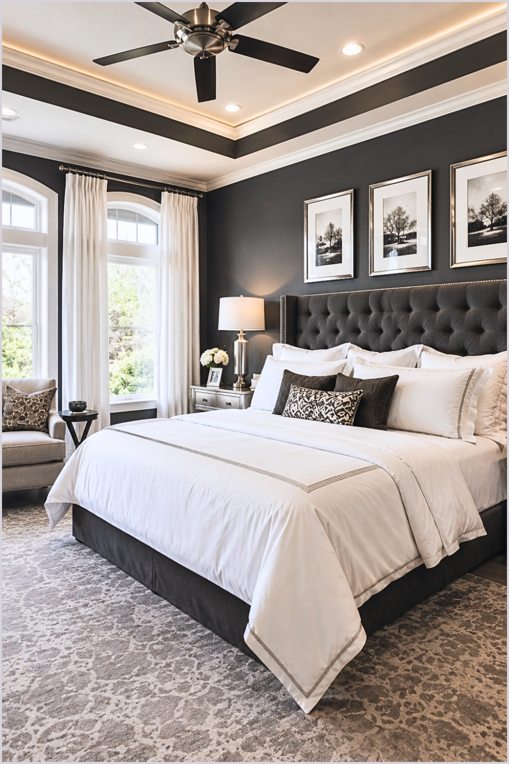 Luxury Gray and White Master Bedroom