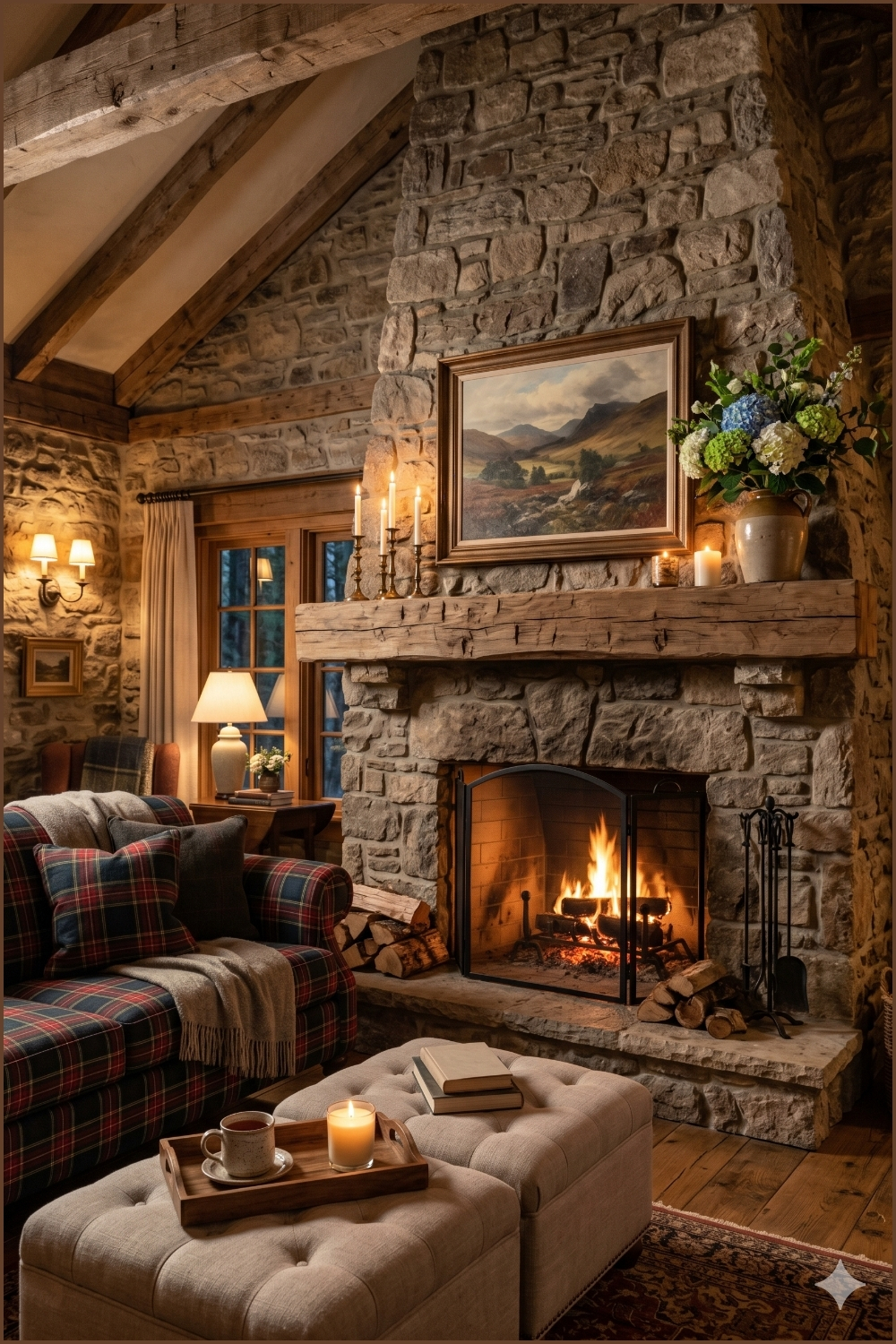 Luxury Stone Fireplace Cottage Retreat
