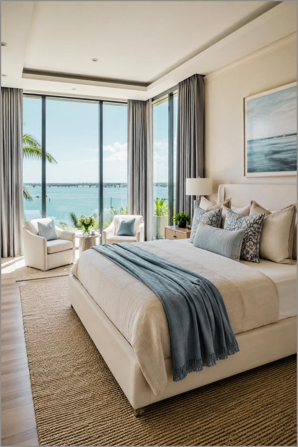 Luxury Waterfront Contemporary Bedroom