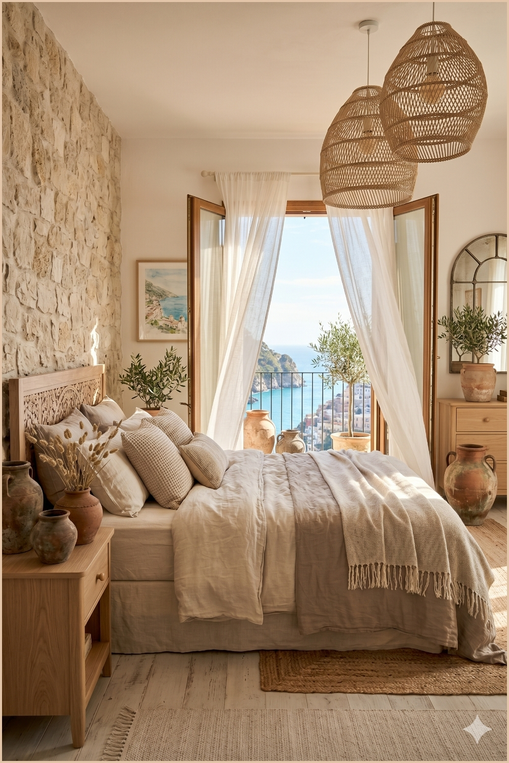 Mediterranean Blue Pottery Bedroom