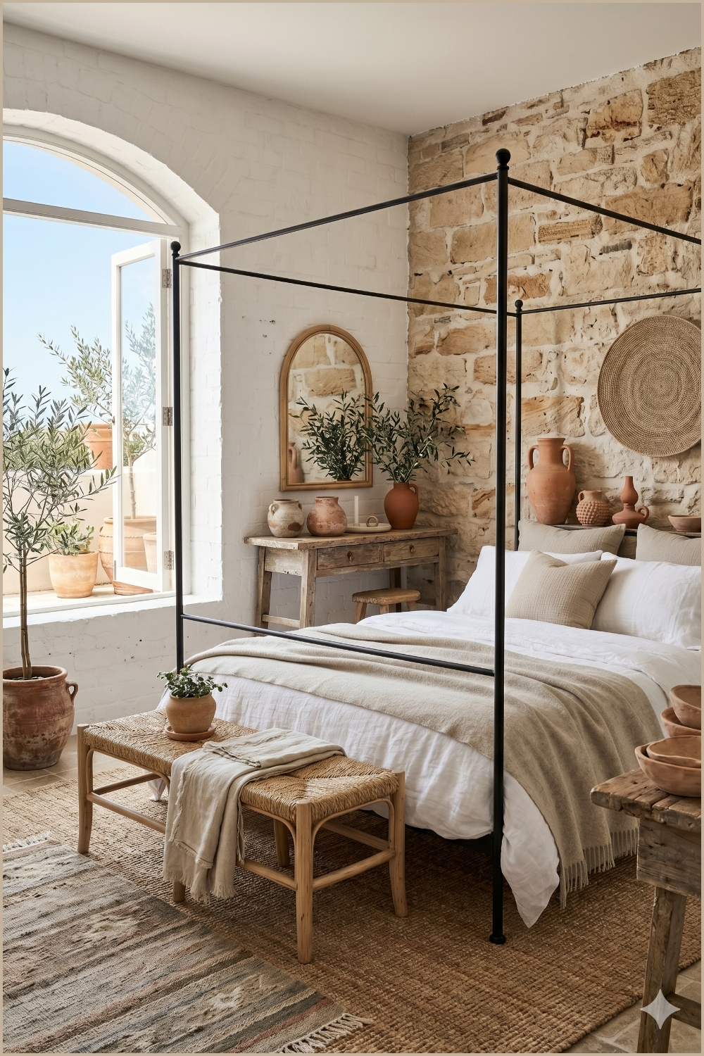Mediterranean Iron Canopy Bedroom