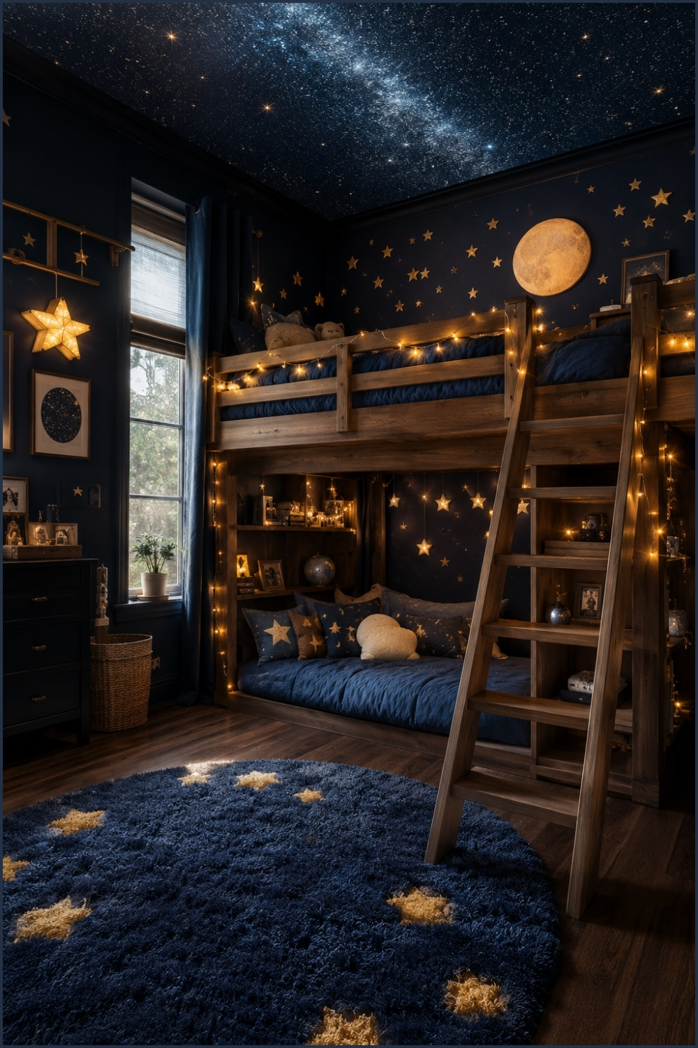 Midnight Galaxy Kids Loft Bedroom