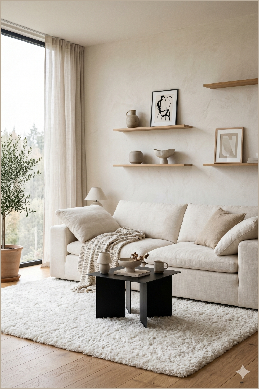 Minimal Cream Lounge Space