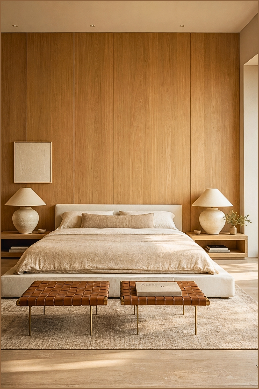 Minimal Japandi Wood Panel Bedroom (1)
