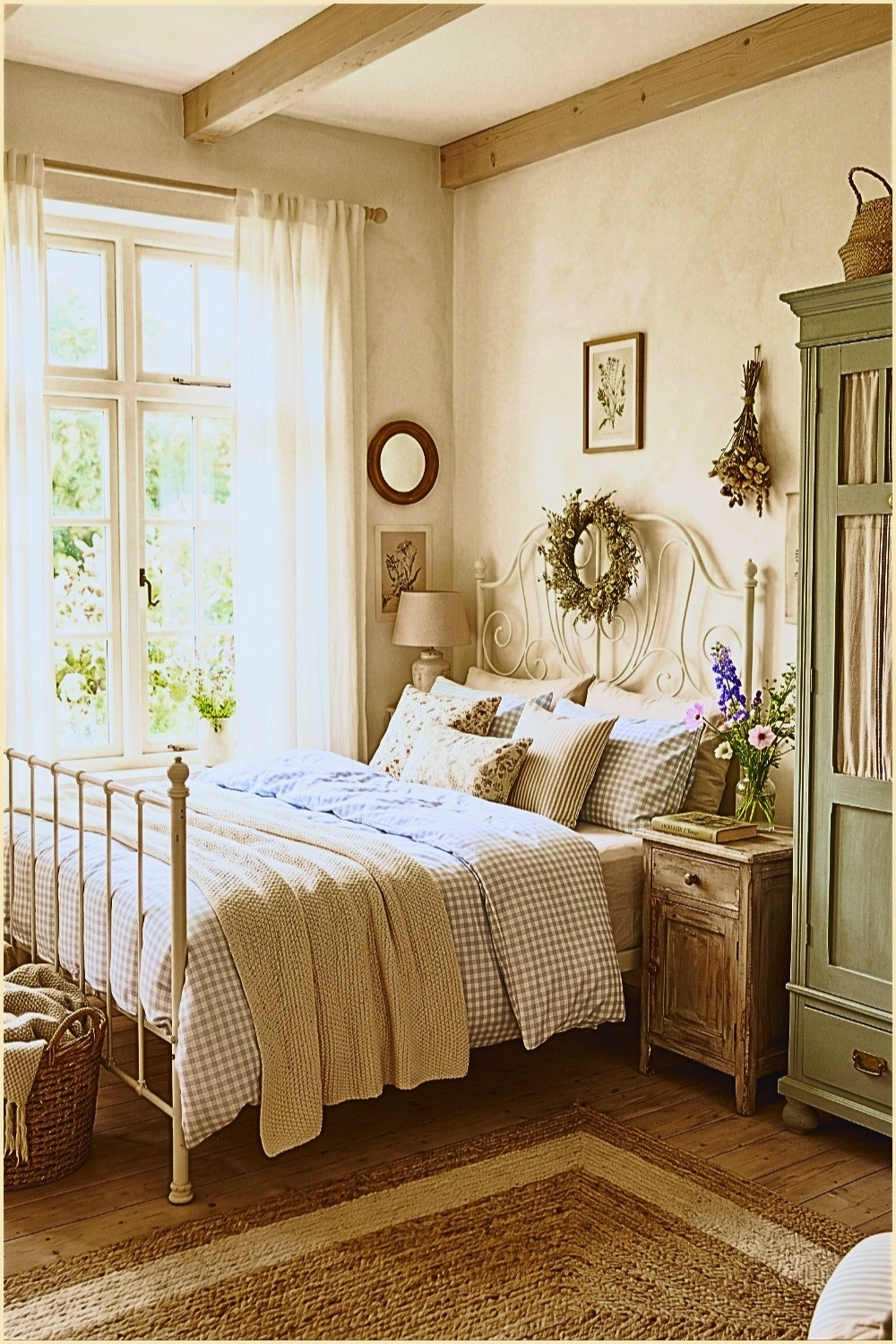 Minimal Pastel Cottage Bedroom