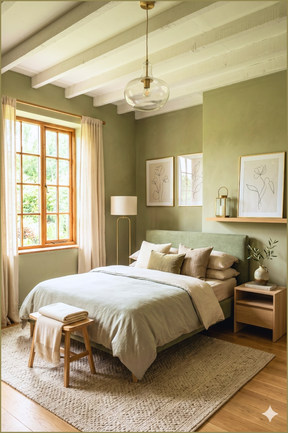 Minimal Sage Green Bedroom