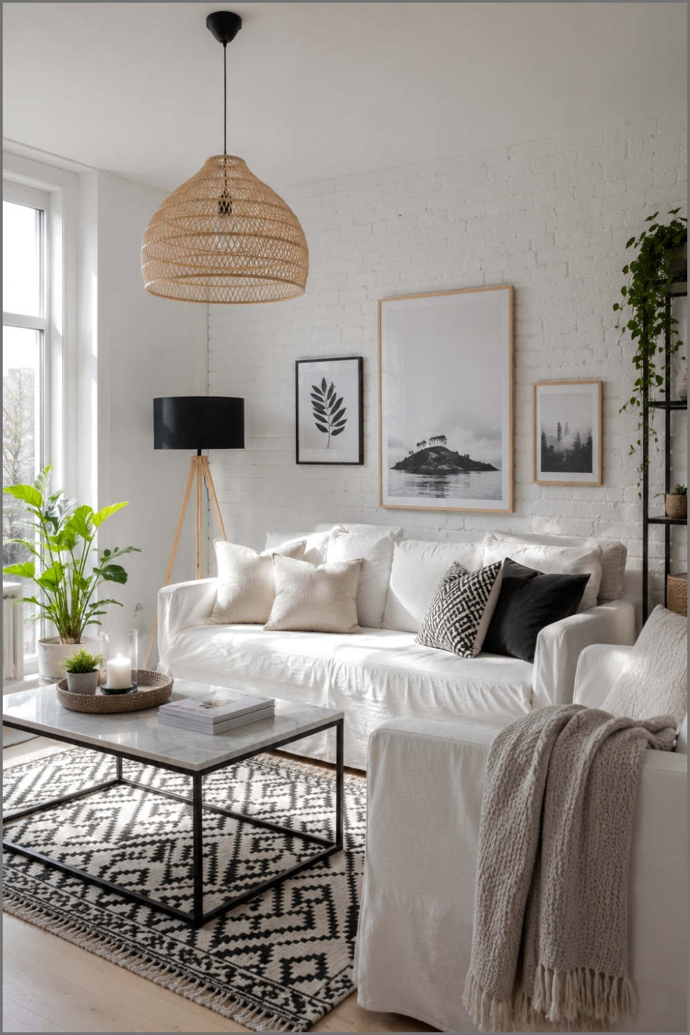 Minimal Scandinavian White Lounge