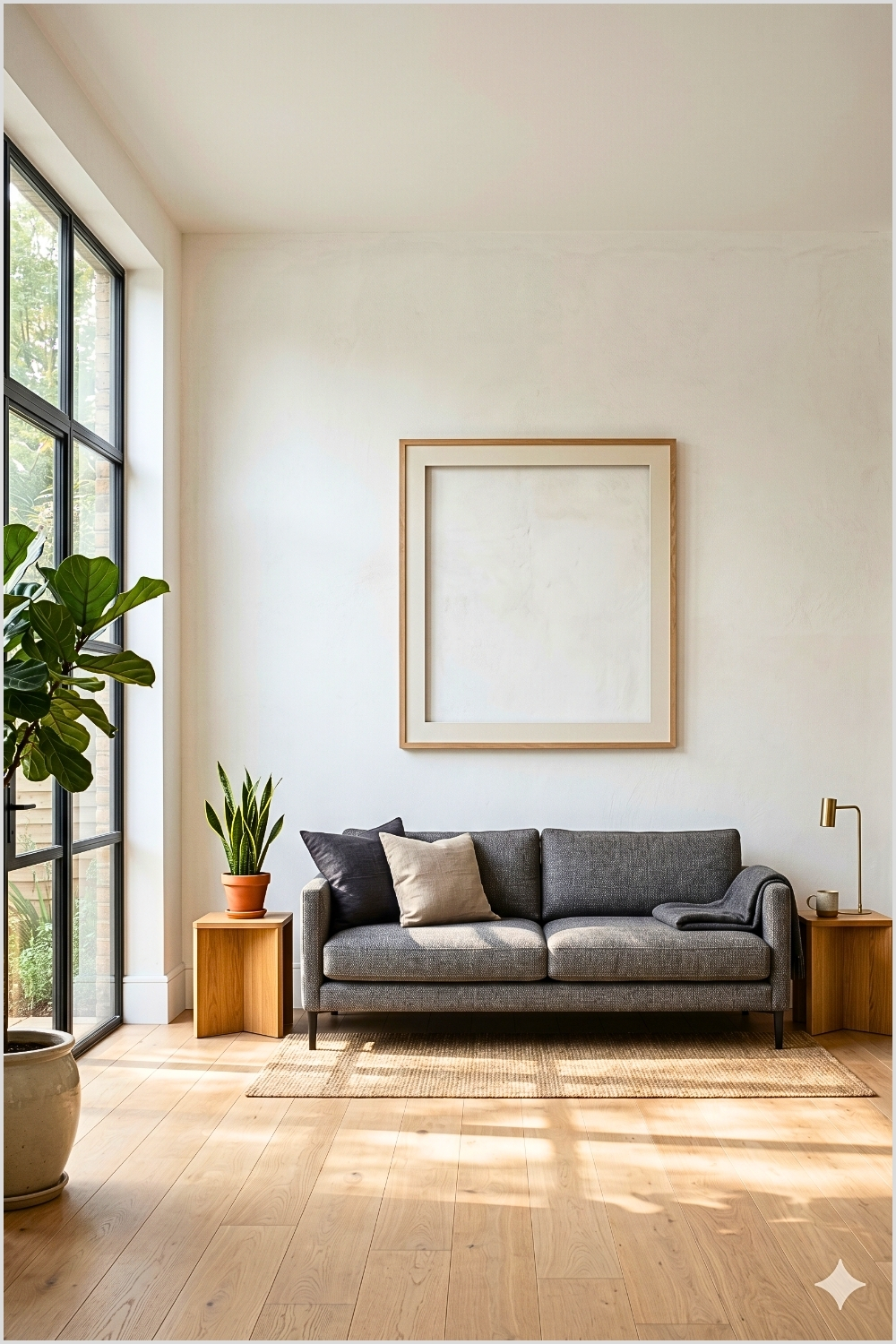 Minimal White Wall Living Room