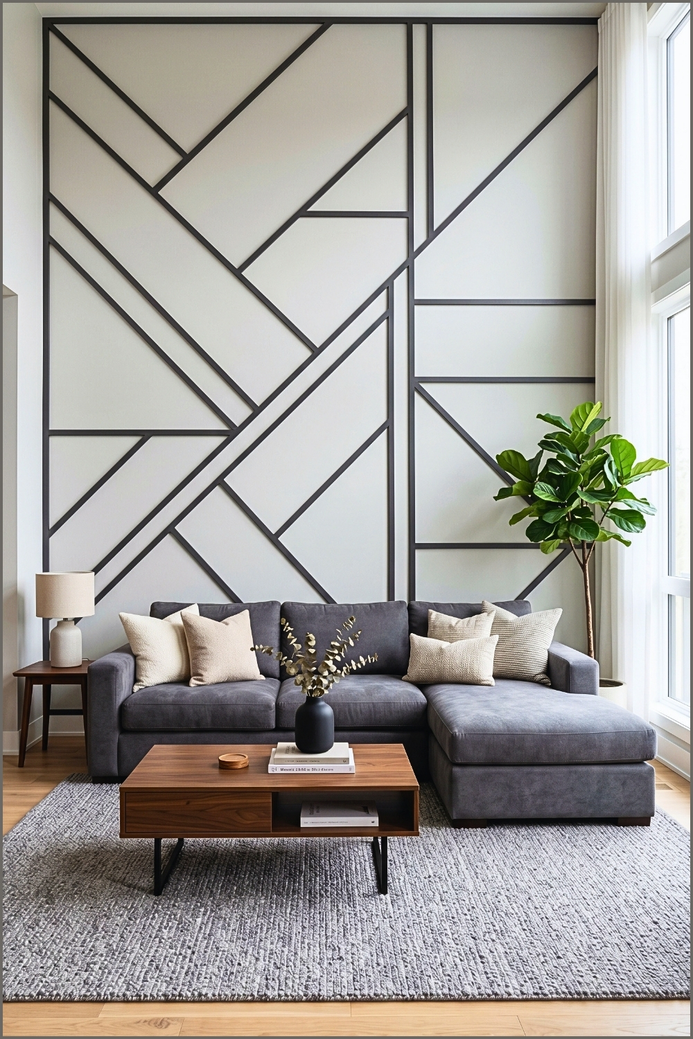 Minimalist Grey Geometric Wall