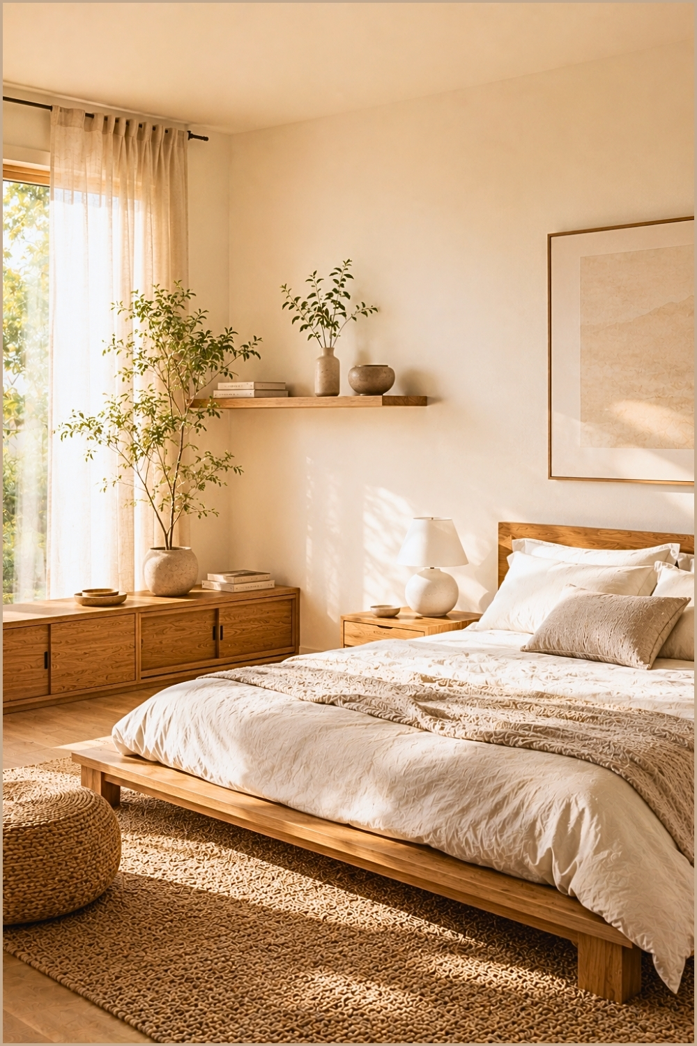 Minimalist Japandi Bedroom Layout