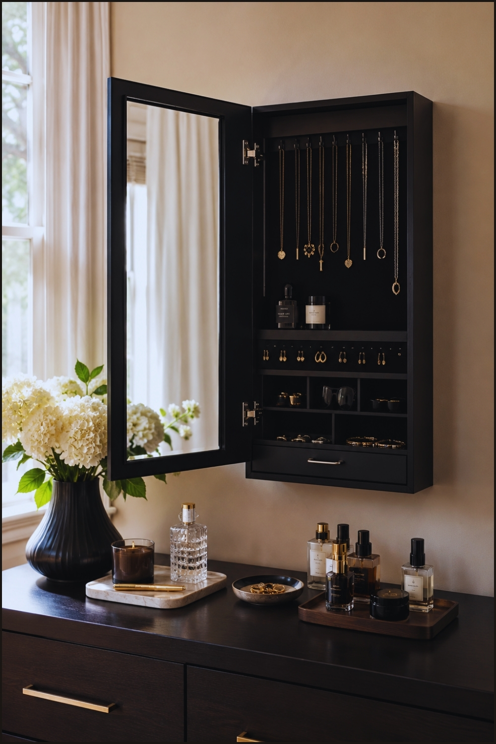 Mirror Cabinet Jewelry Storage