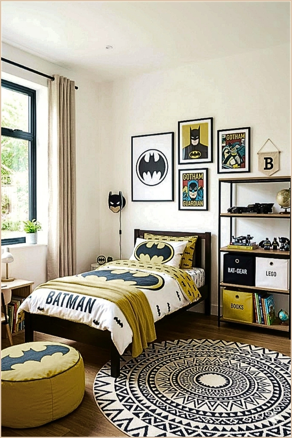 Modern Batman Themed Kids Bedroom