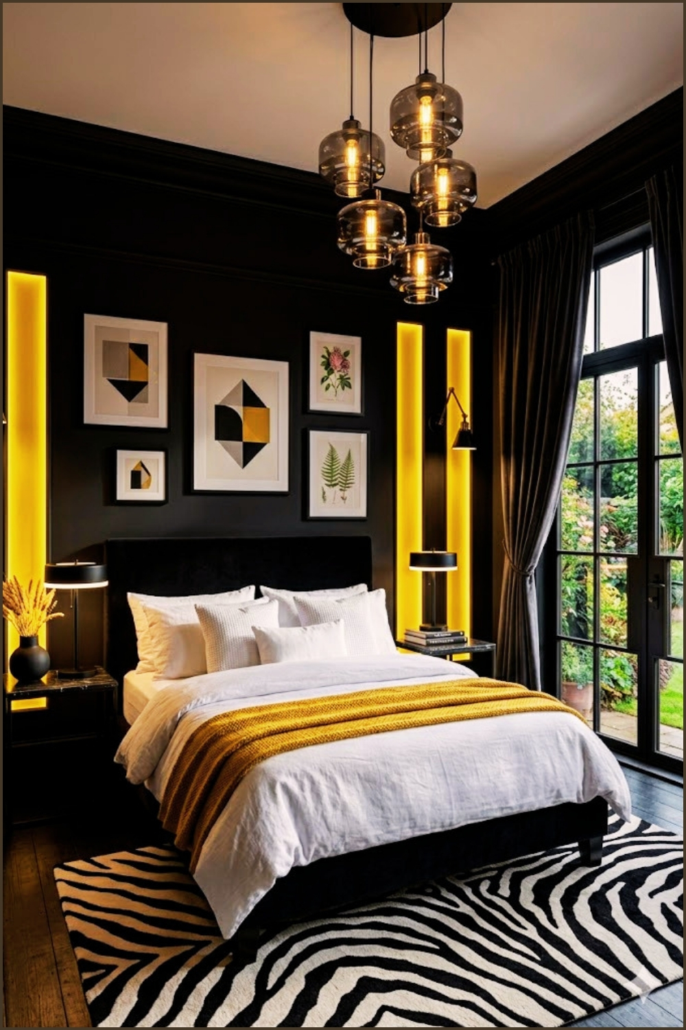 Modern Black and Yellow Luxury Bedroom