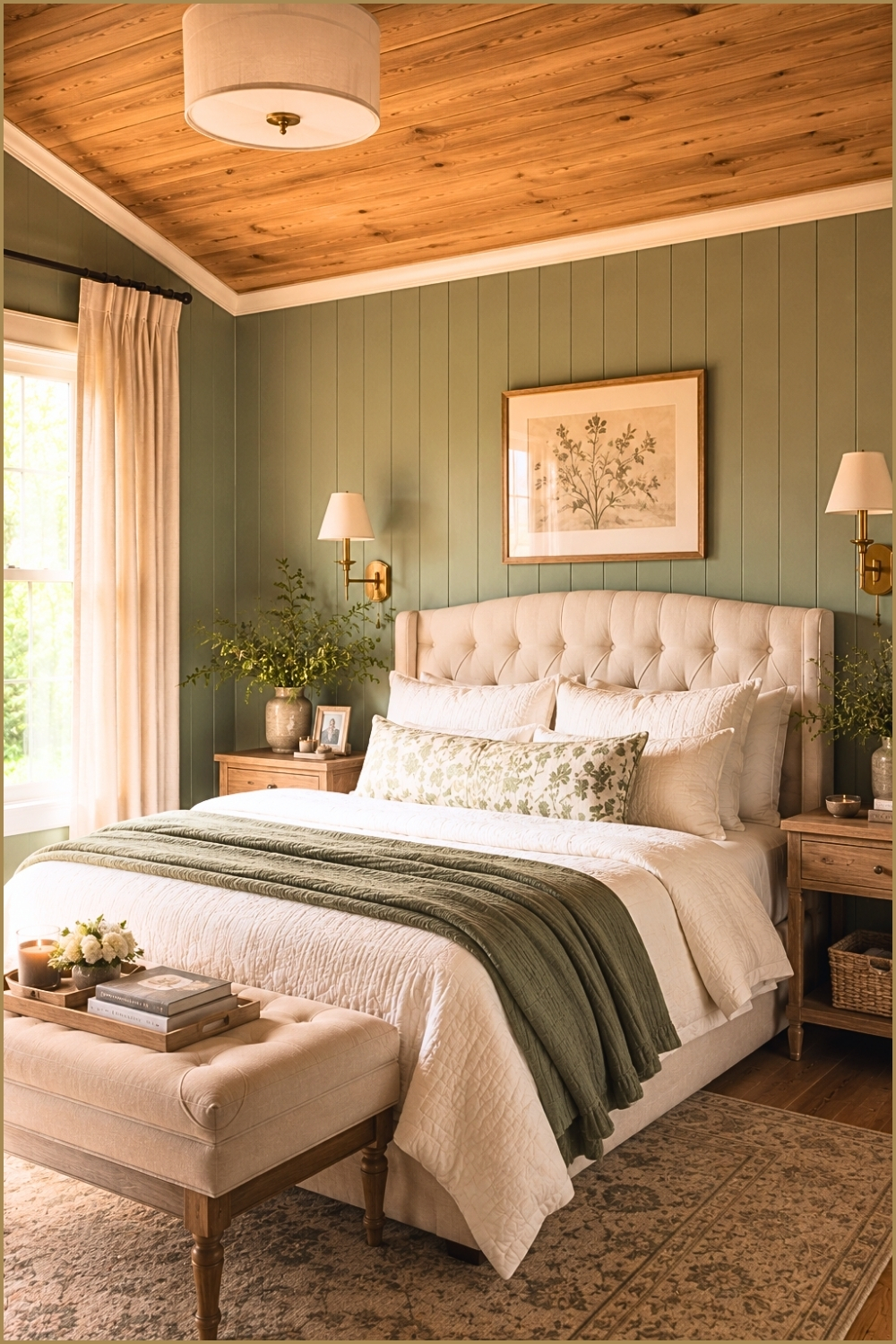 Modern Cottagecore Sage Bedroom