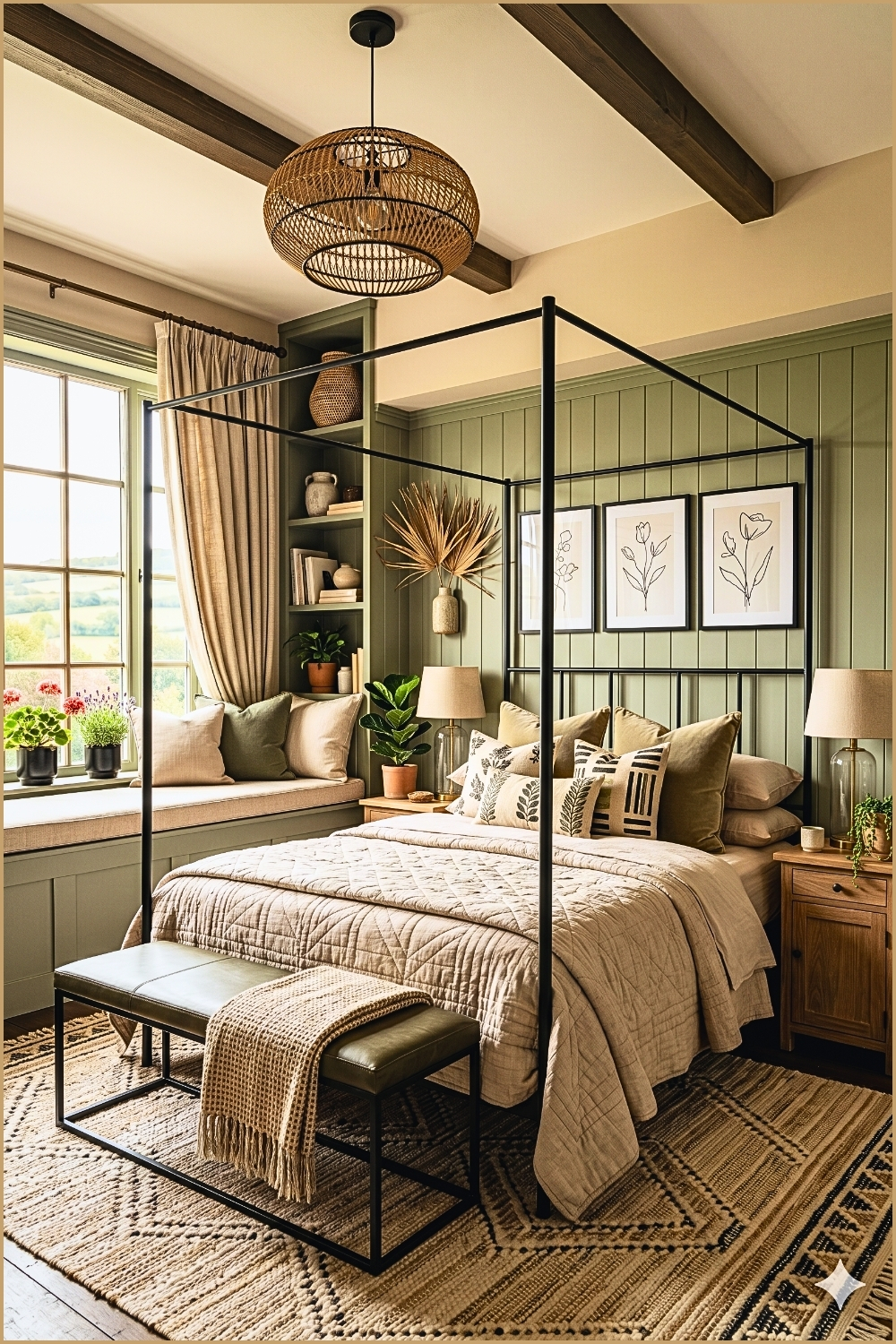 Modern Farmhouse Sage Bedroom