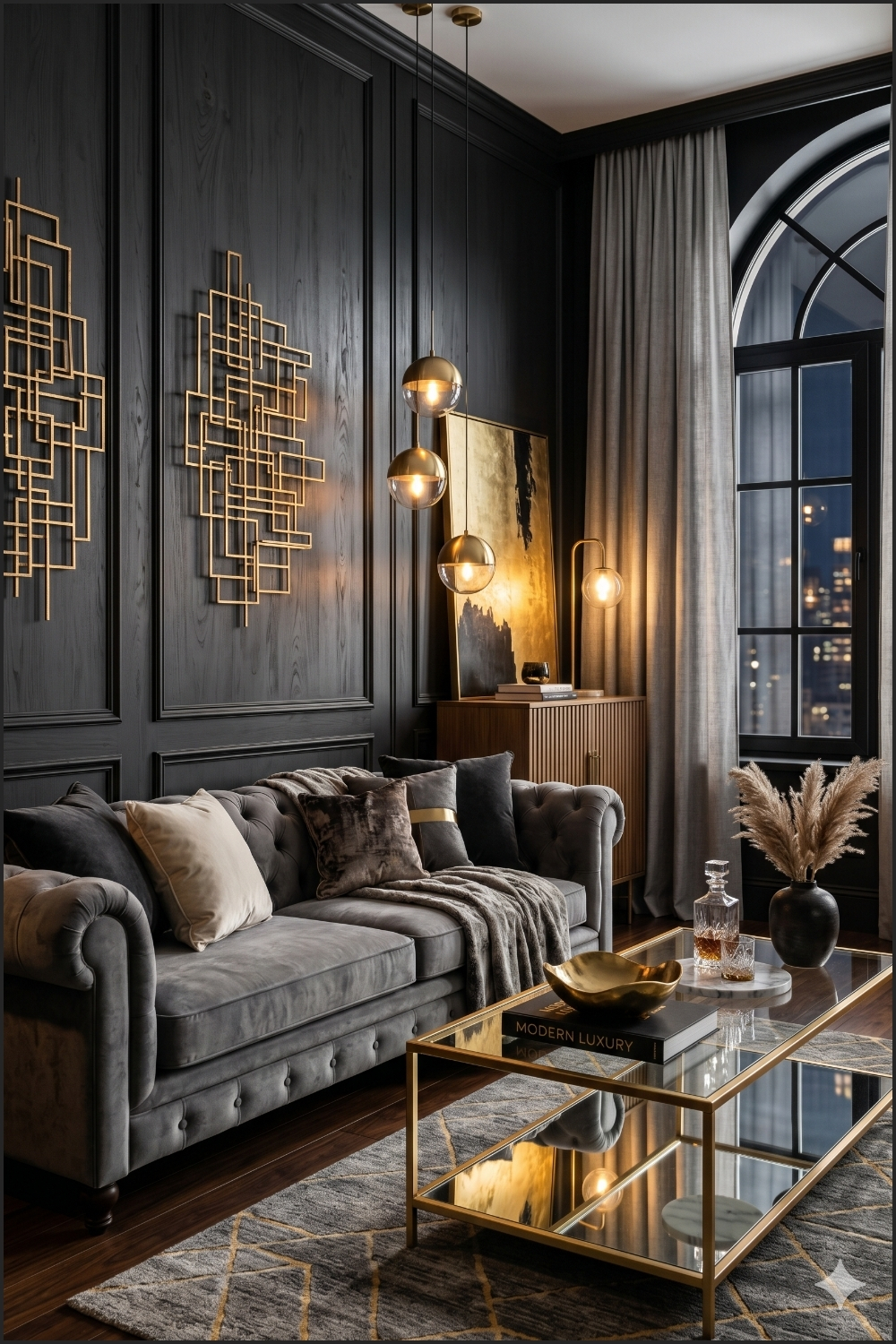 Modern Gold Accent Lounge Command