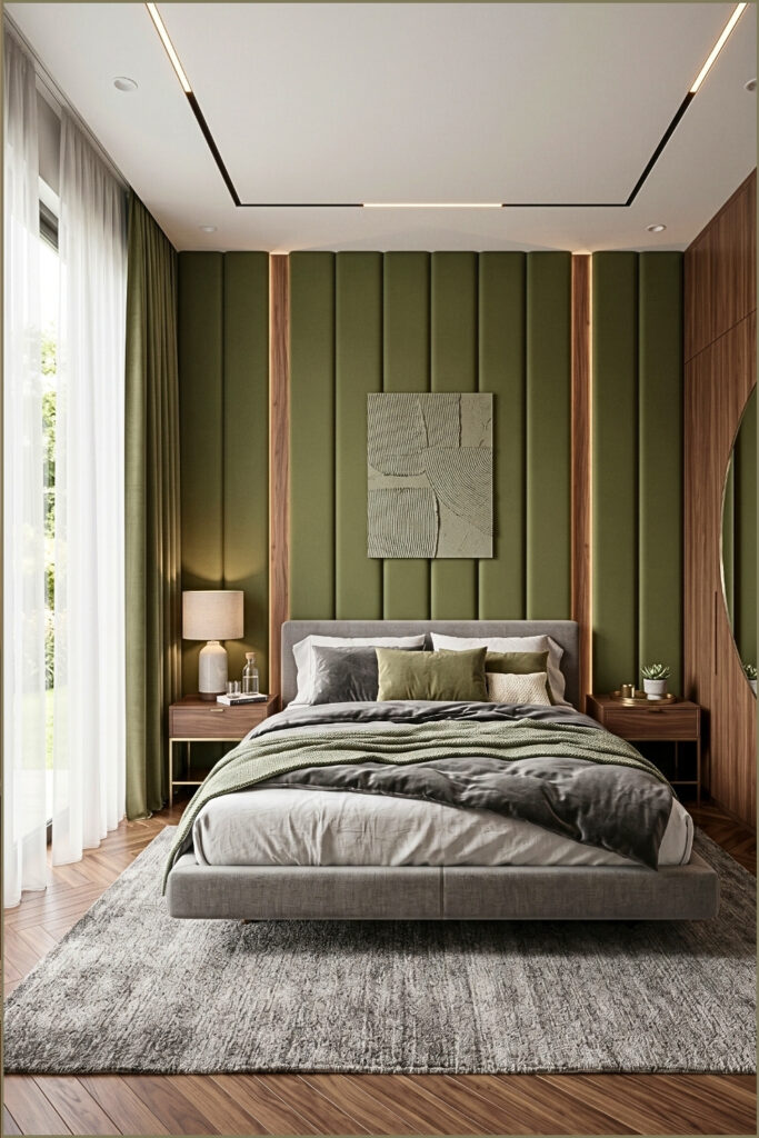 Modern Luxury Olive Green Bedroom