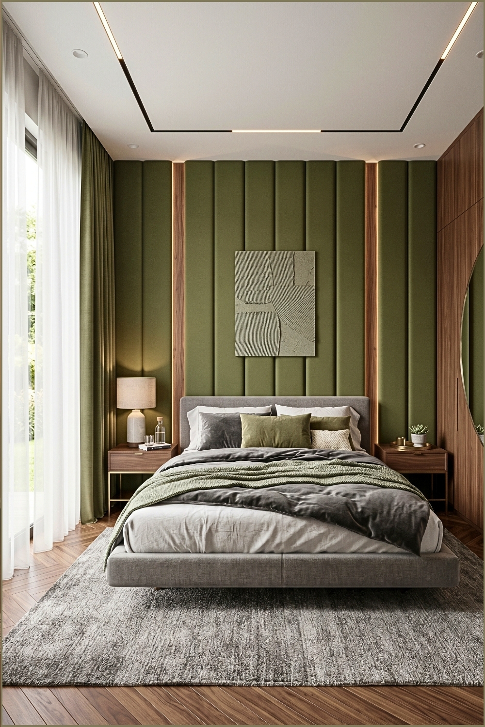 Modern Luxury Olive Green Bedroom