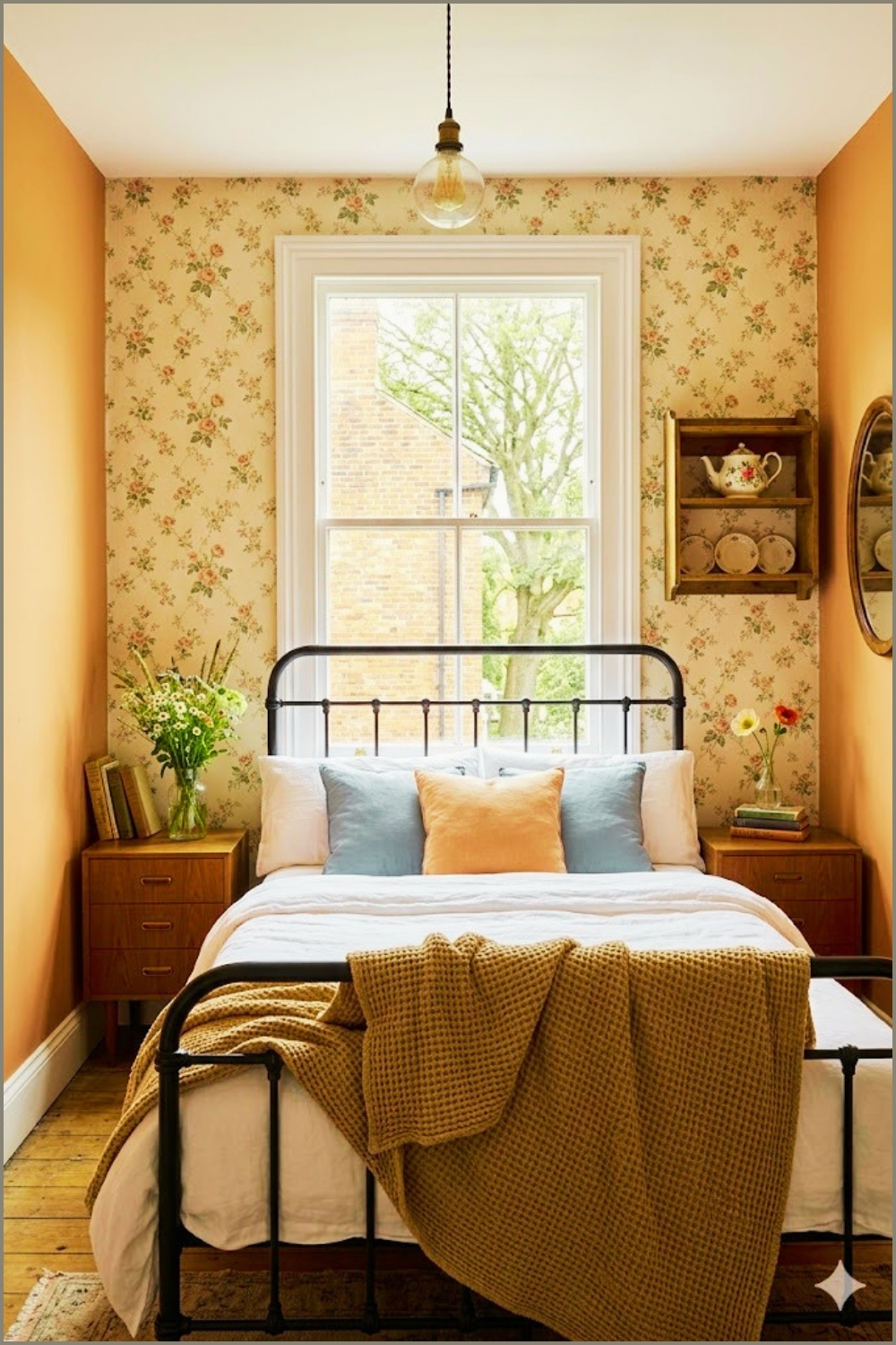 Modern Metal and Peach Room
