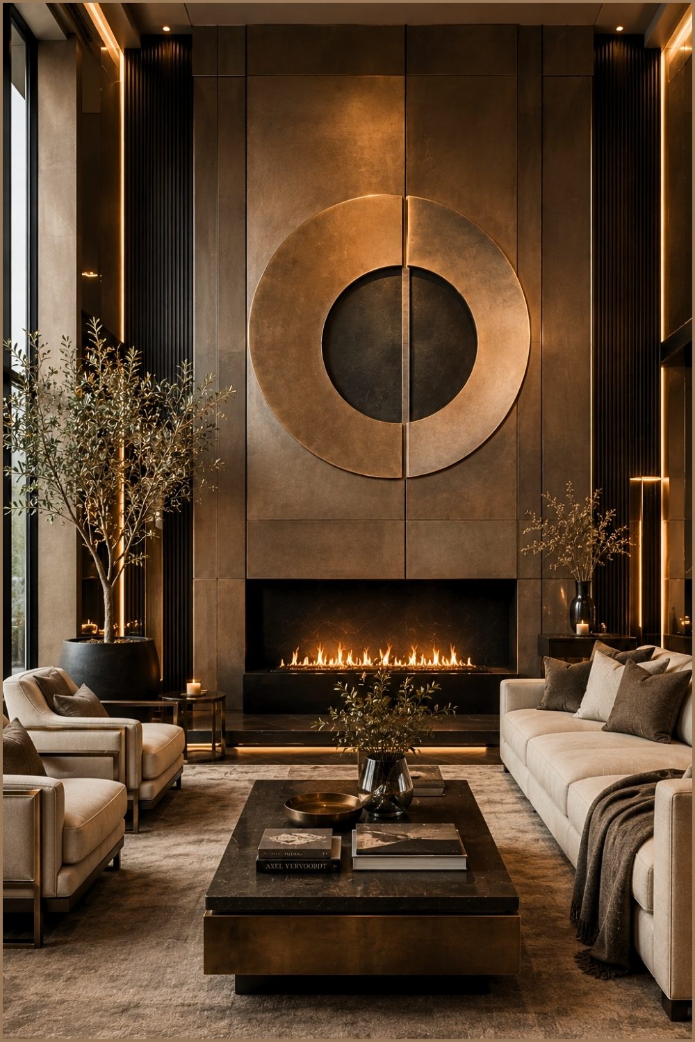 Modern Metallic Fireplace Design