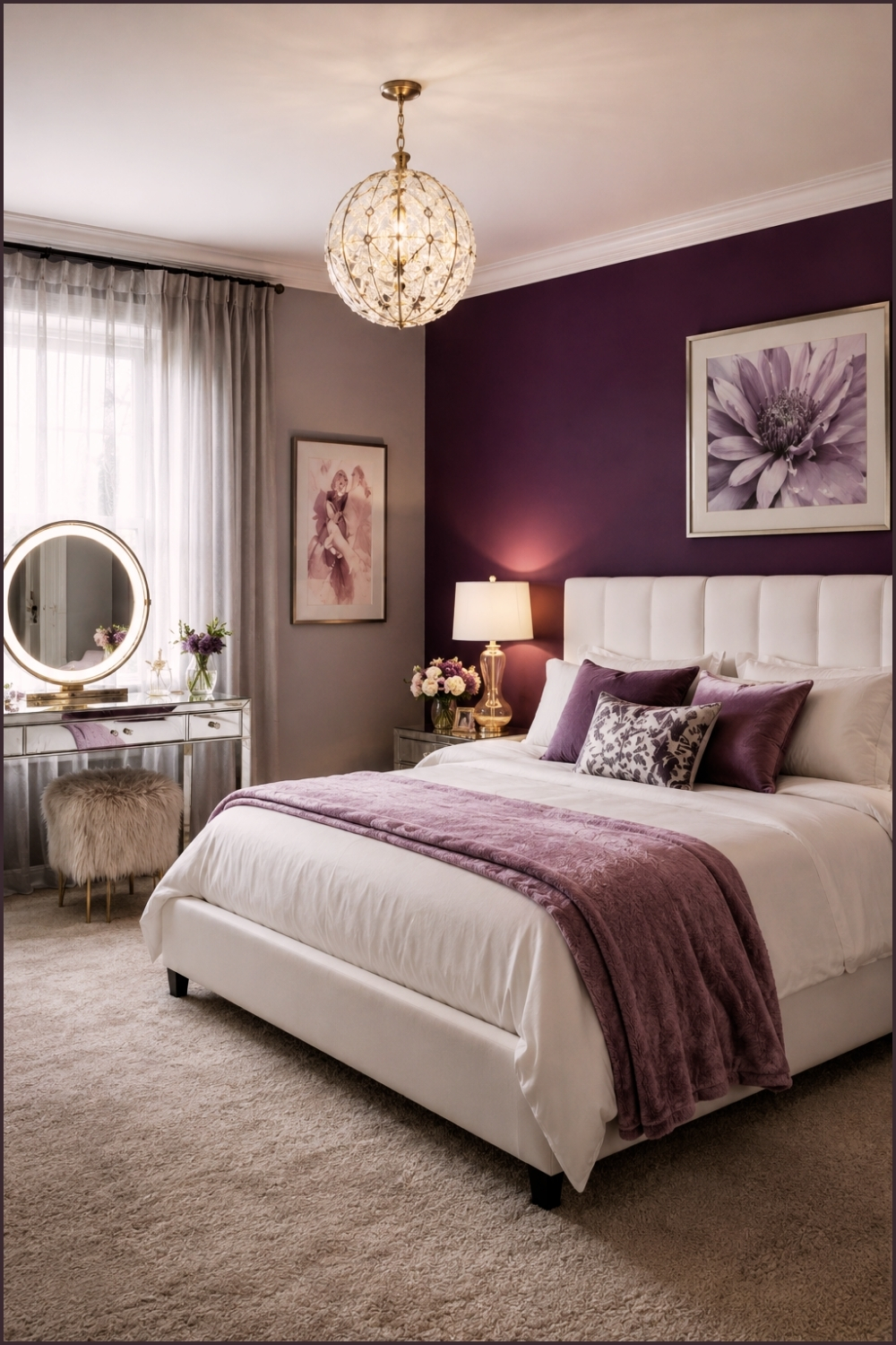 Modern Purple Accent Bedroom