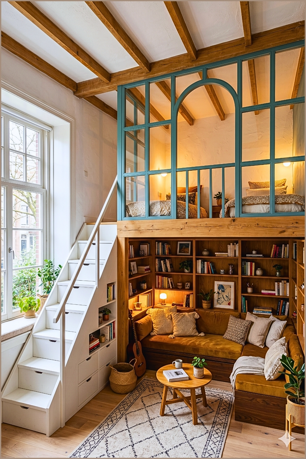 Modern Teal Loft with Sunken Lounge