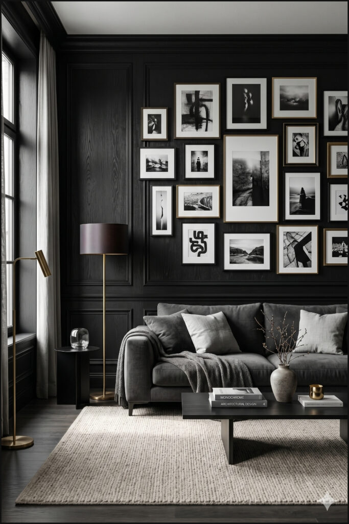 Monochrome Gallery Wall Lounge