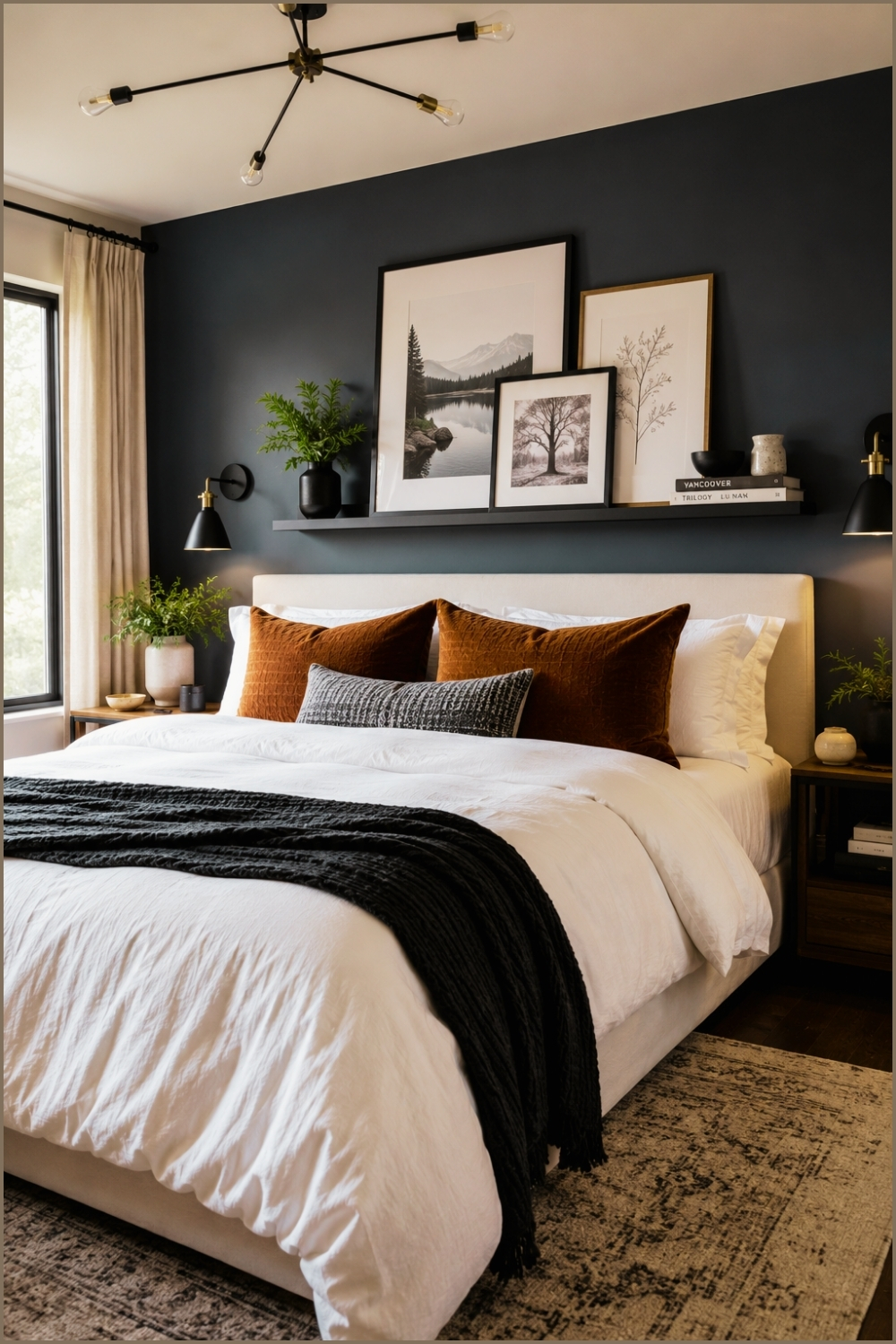 Moody Painted Wall Bedroom
