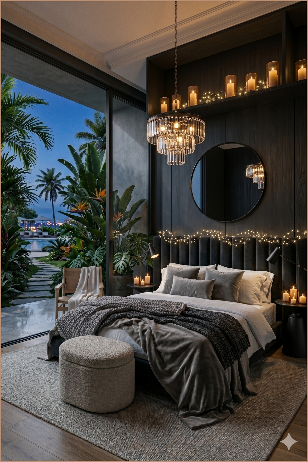 Moody Romantic Black Bedroom