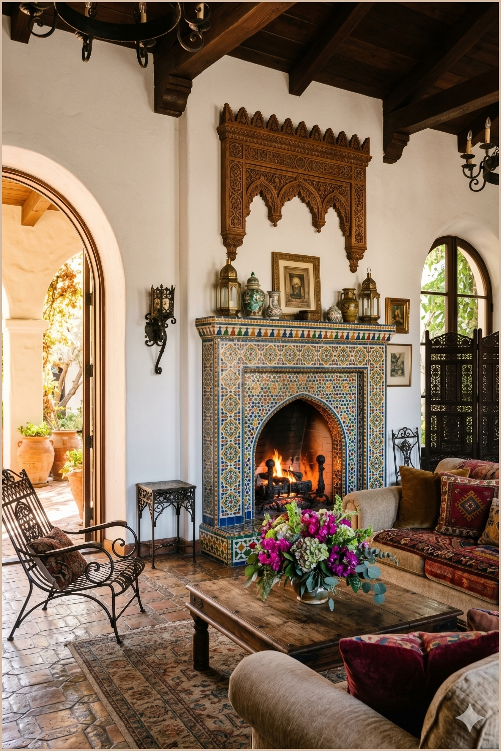 Moroccan Inspired Fireplace