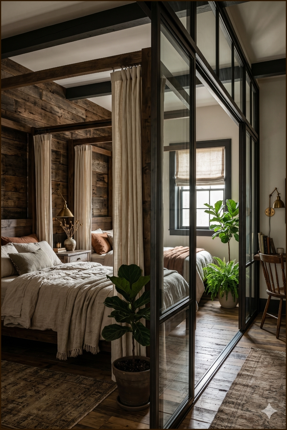 Natural Wood Canopy with Linen Textures