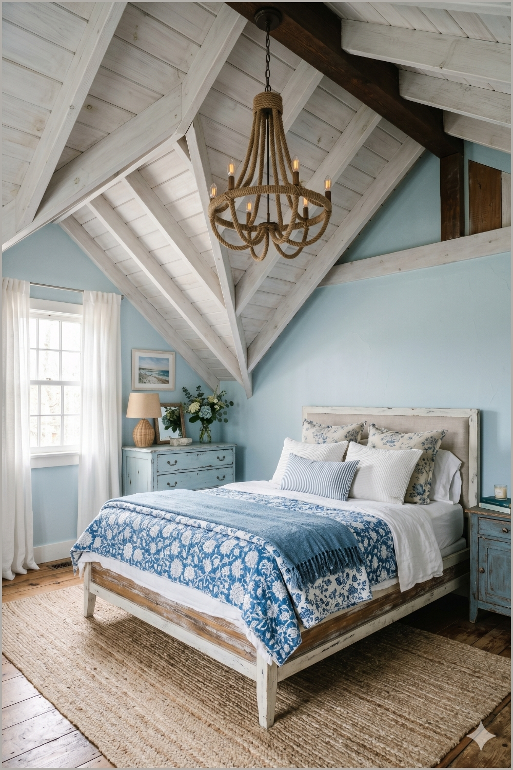 Nautical Blue Attic Bedroom