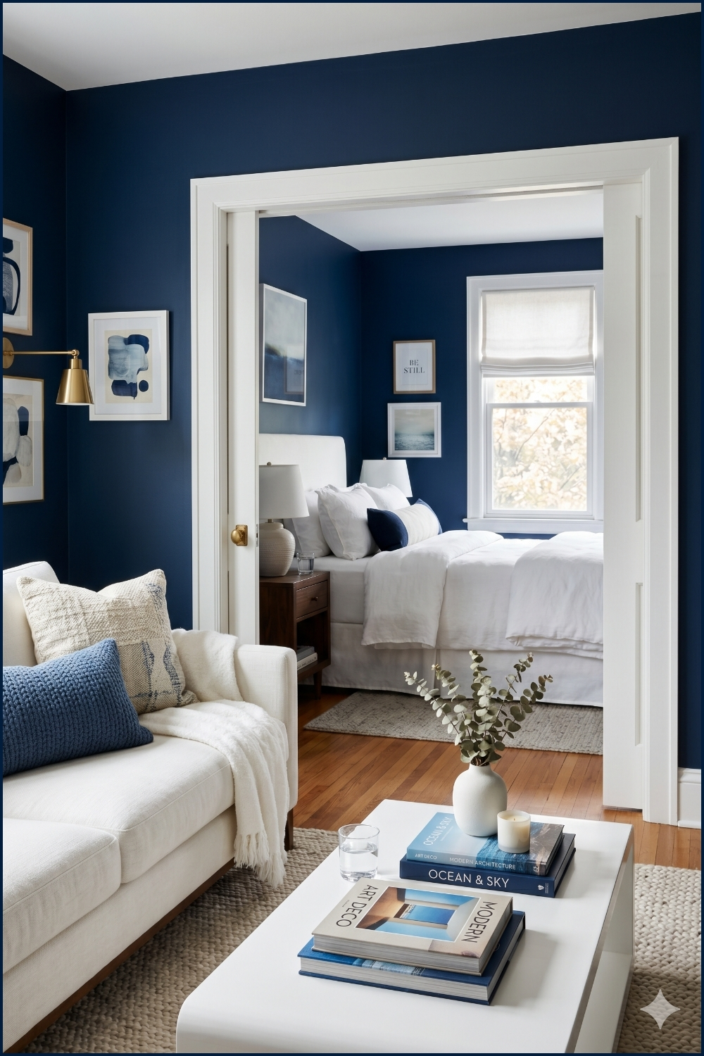 Navy Blue and White Elegance