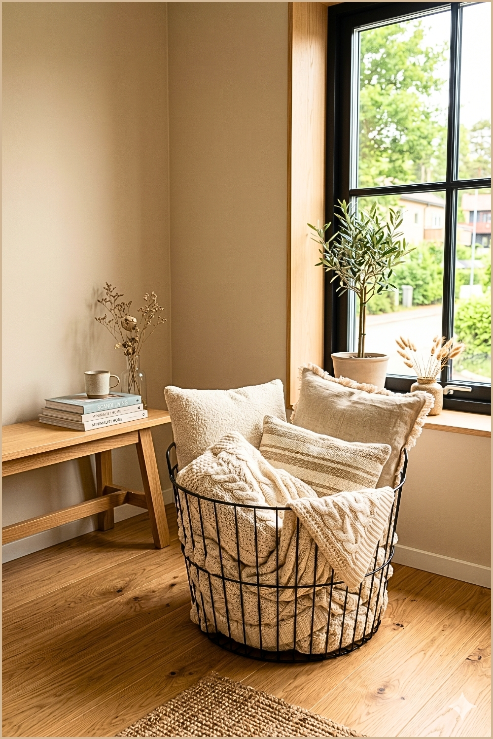 Neutral Blanket Basket Corner