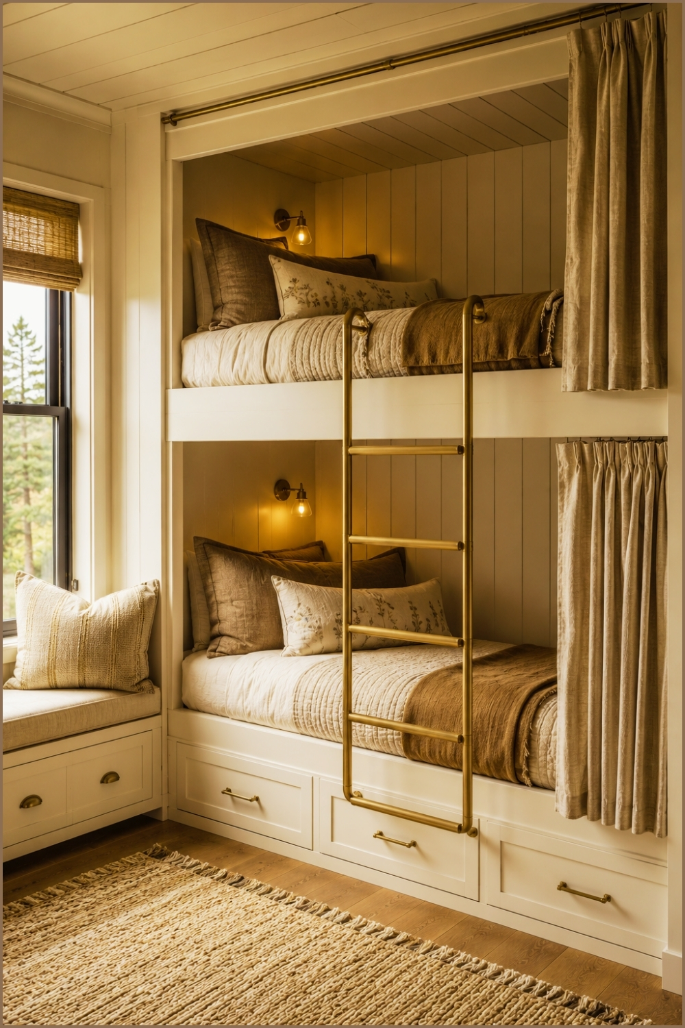Neutral Farmhouse Bunk Alcove