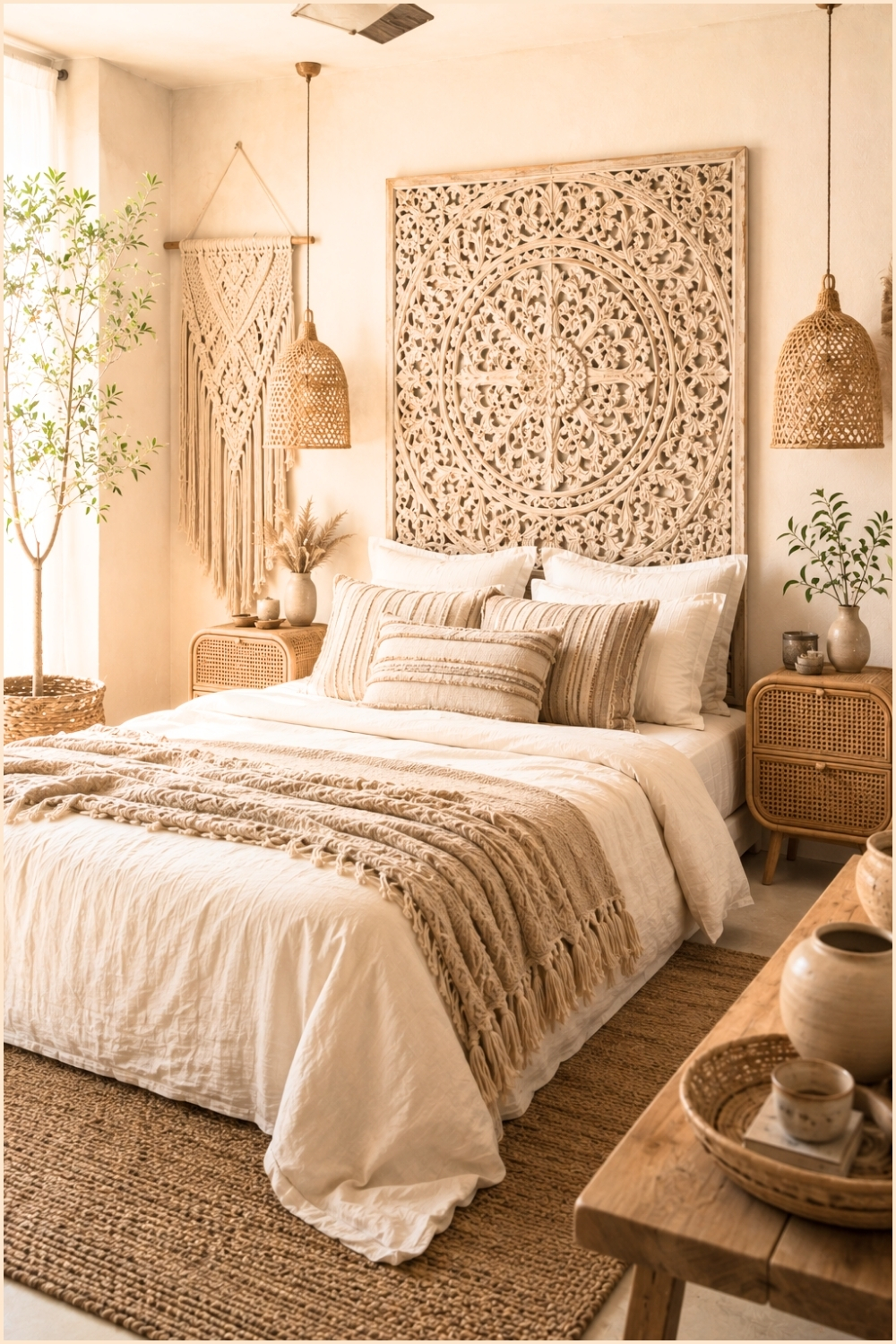 Neutral Macrame Bohemian Bedroom