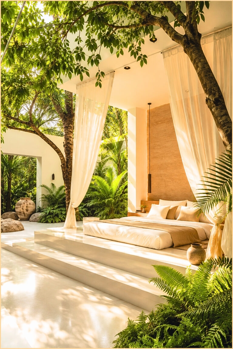Open-Air Tropical Sanctuary Bedroom