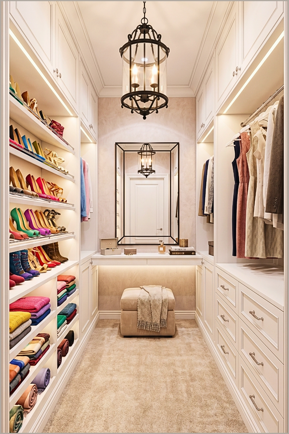 Ornate Chandelier Dressing Room