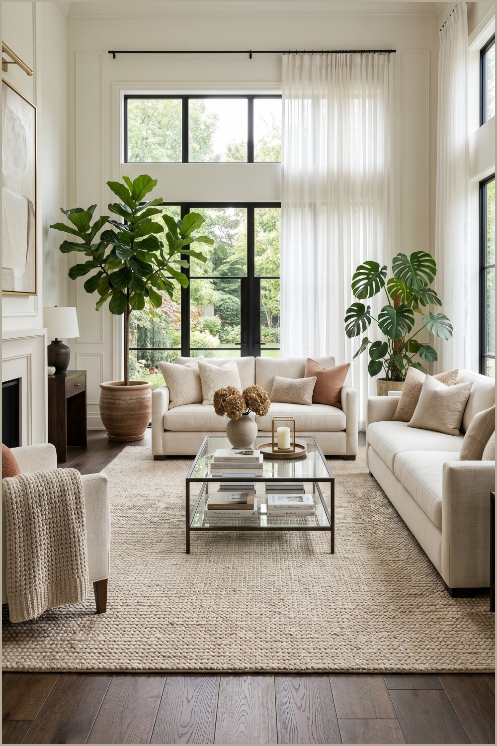 Oversized Neutral Beige Area Rug