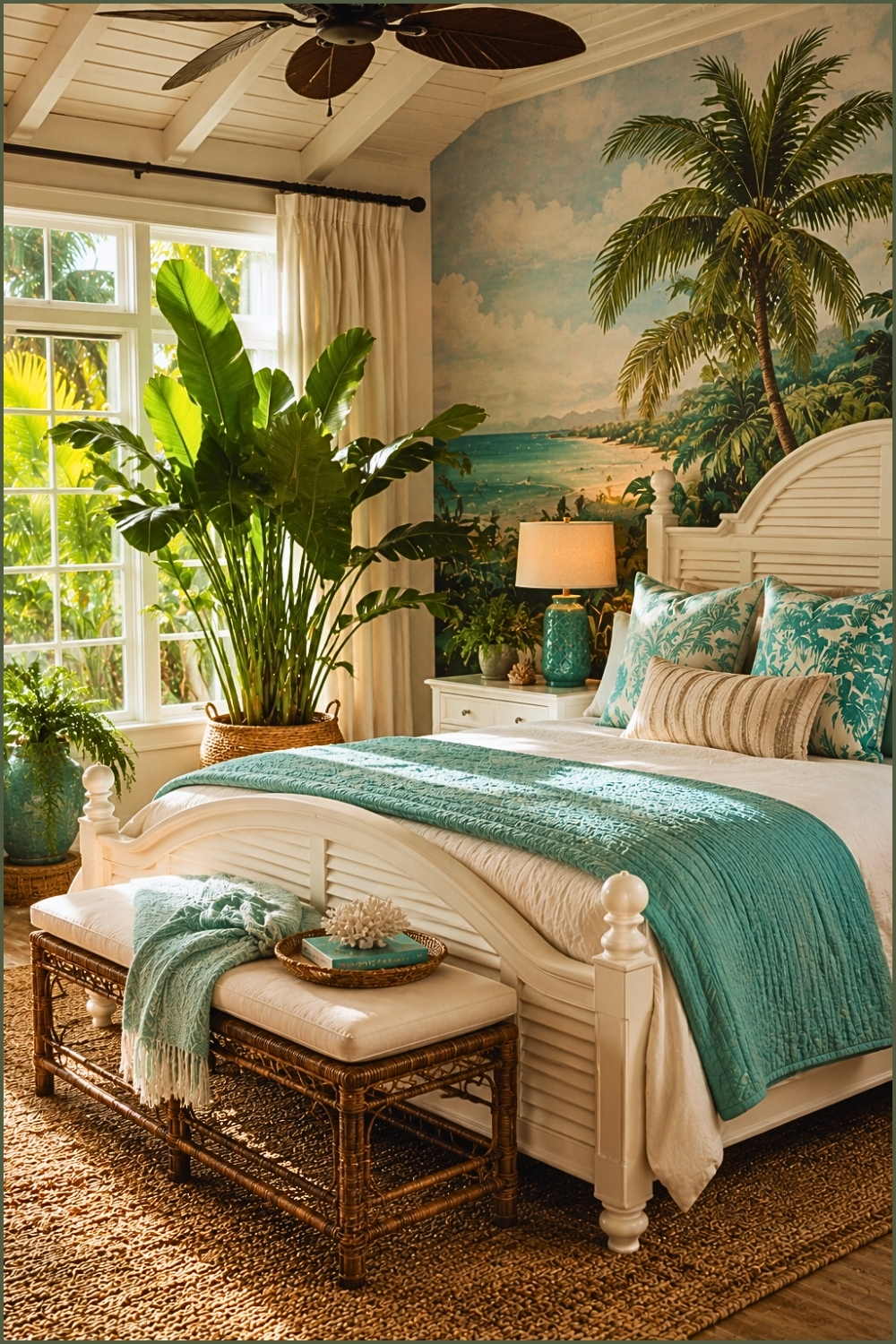 Palm Paradise Tropical Bedroom
