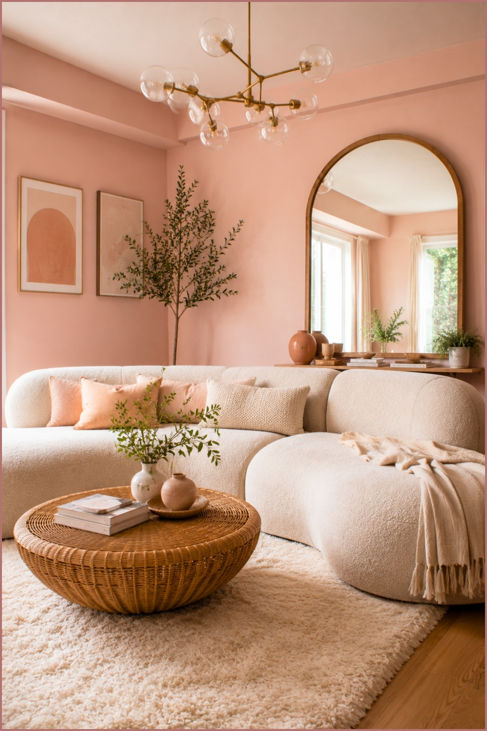 Peachy Neutral Retreat with Organic Textures