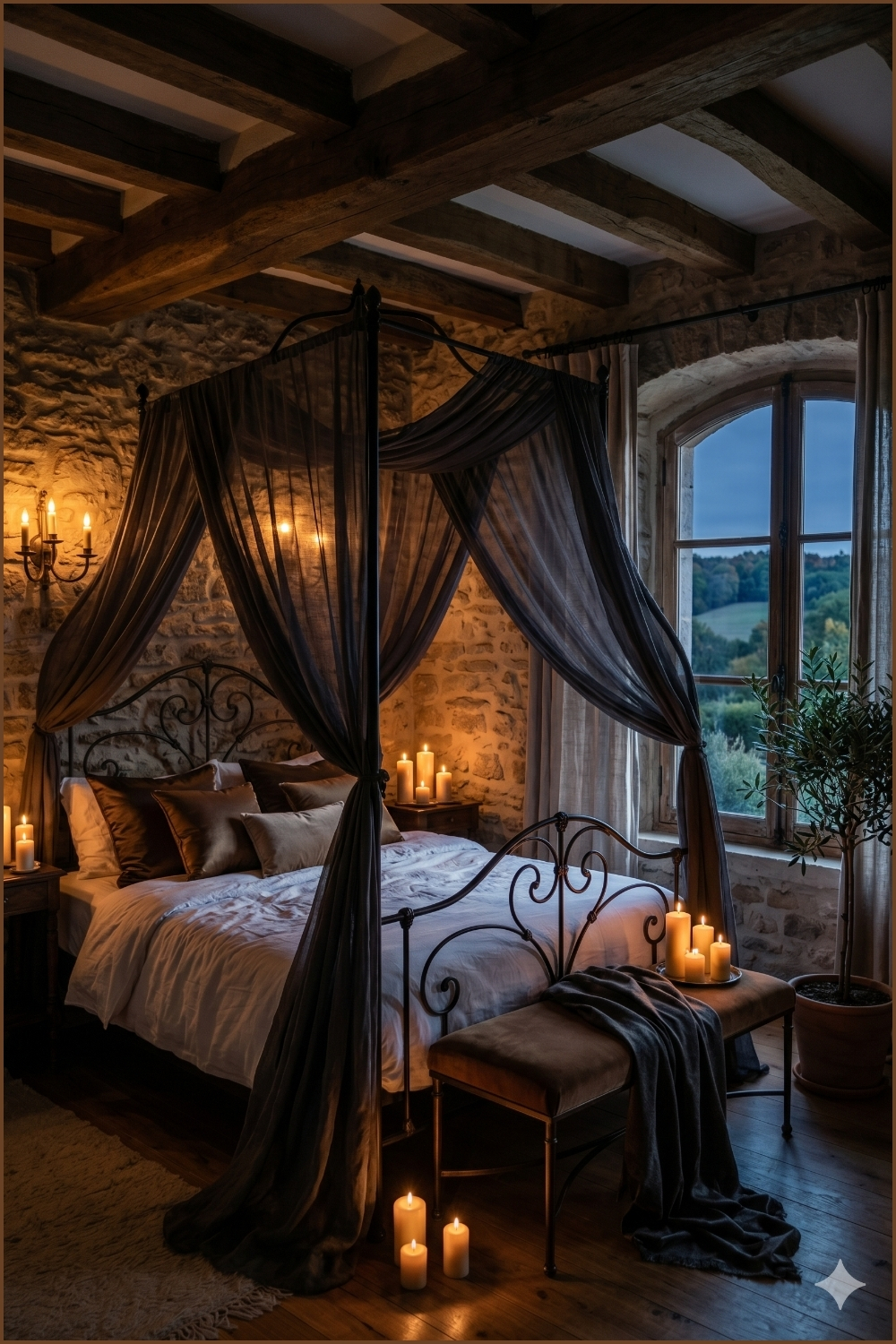 Romantic Dark Canopy Bedroom