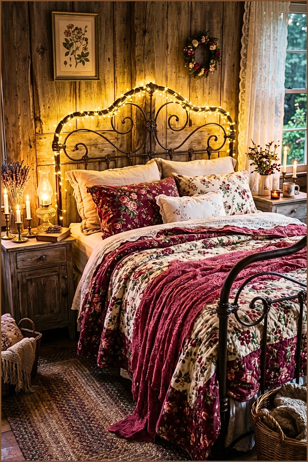 Romantic Floral Iron Bed