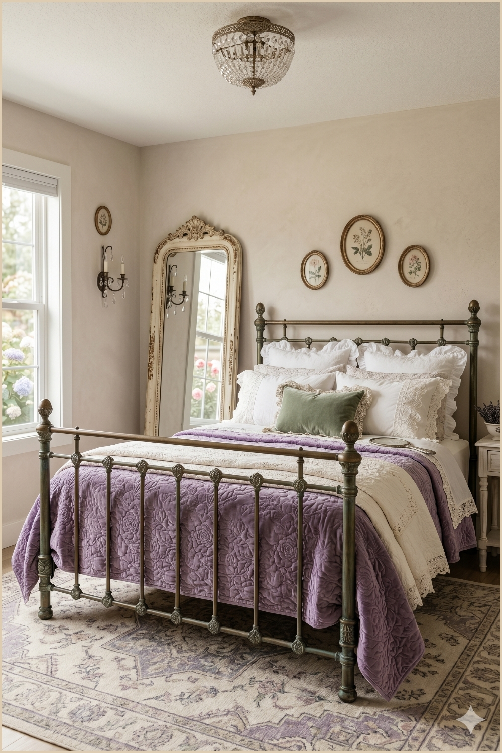 Romantic Lavender Cottage Bedroom