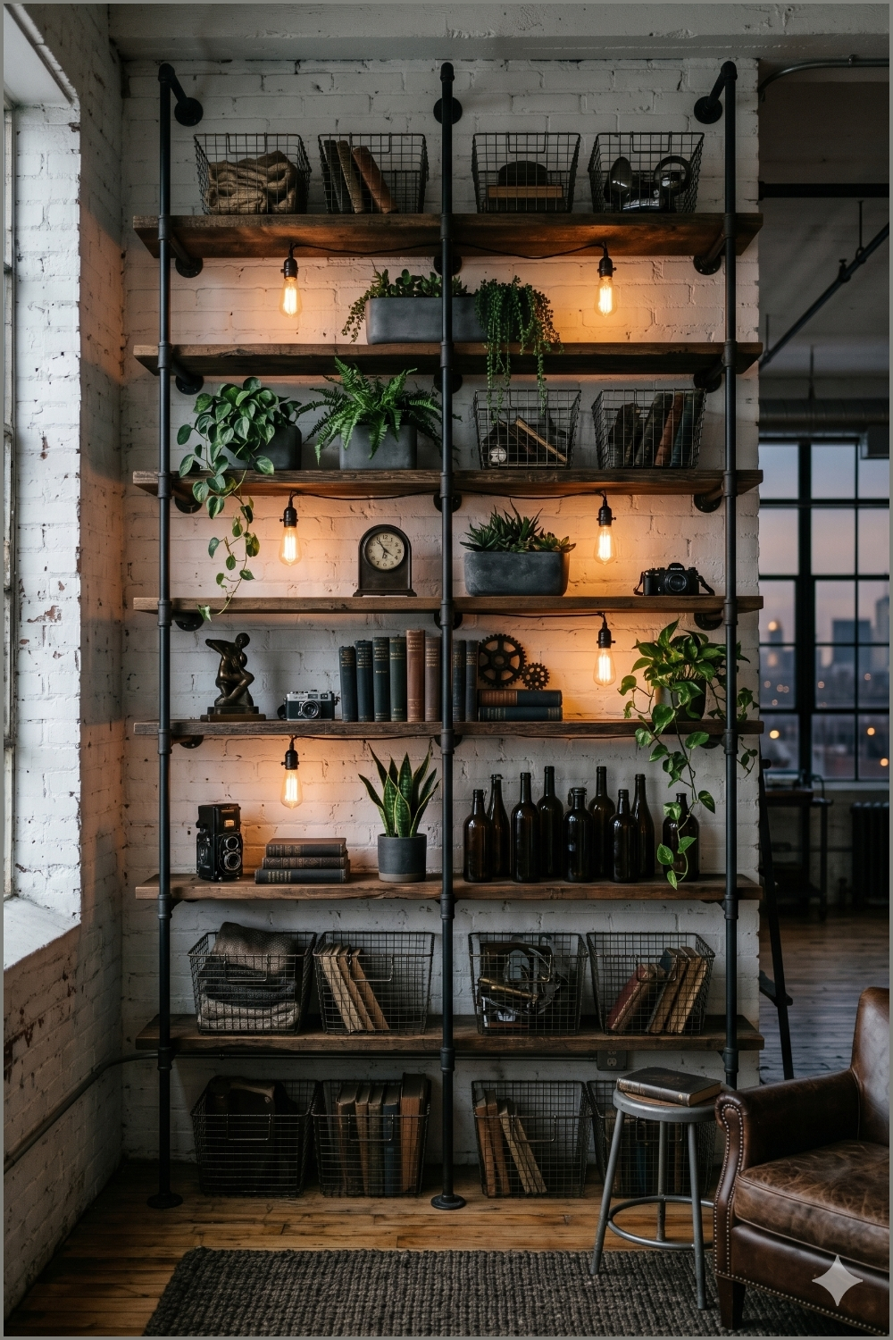 Rustic Bedside Hanging Rope Shelves (1)