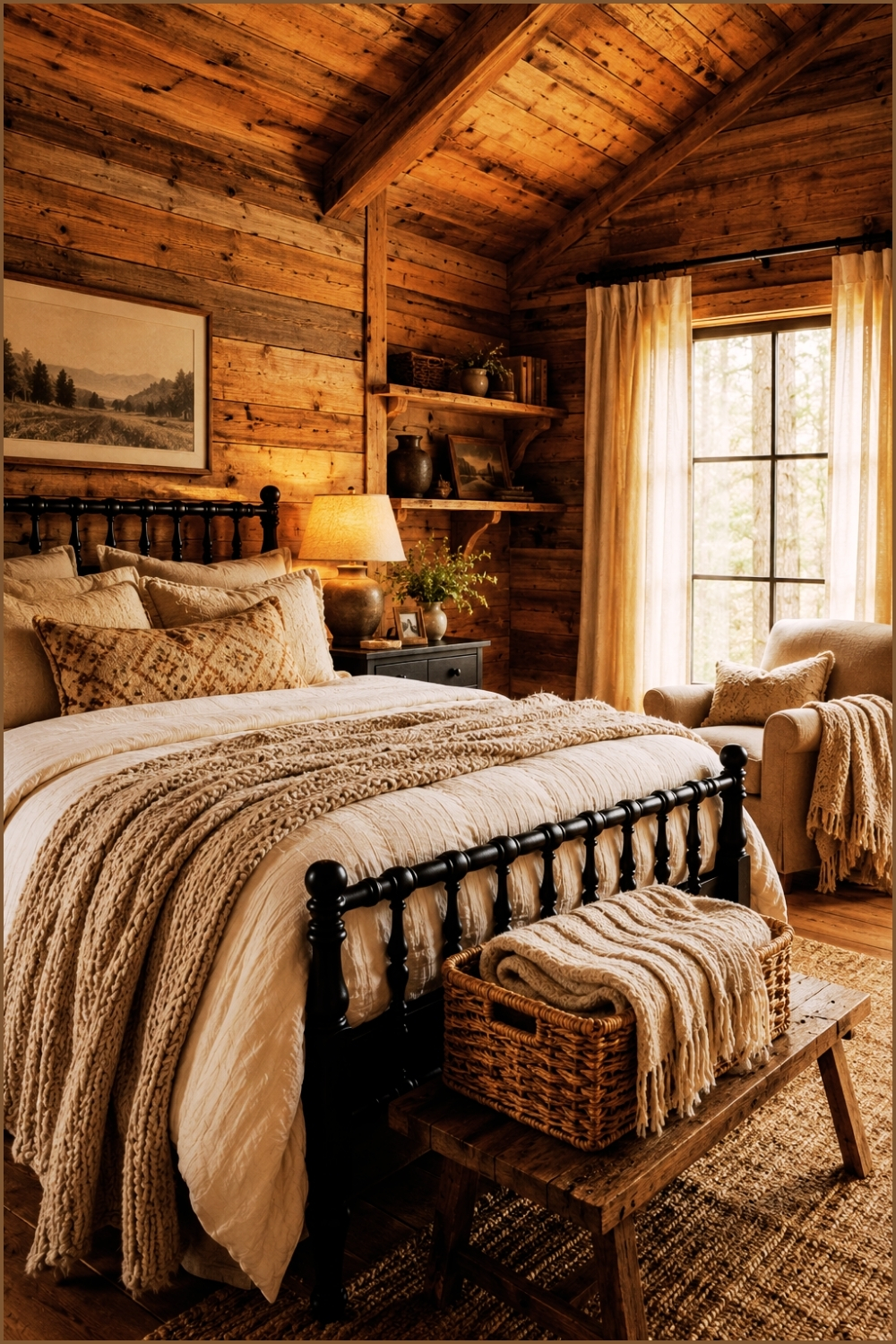 Rustic Cabin Retreat Bedroom