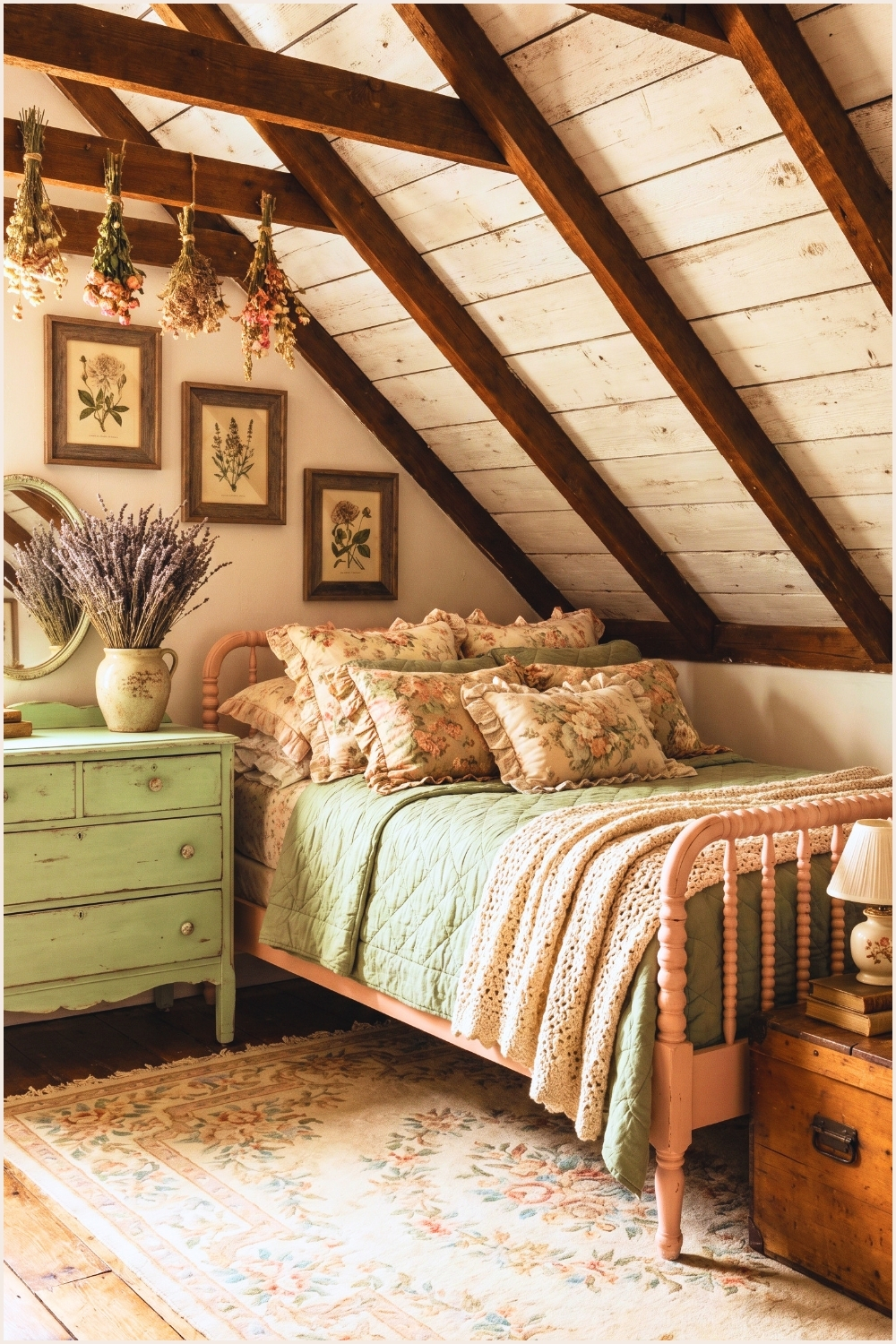 Rustic Cottagecore Attic Bedroom