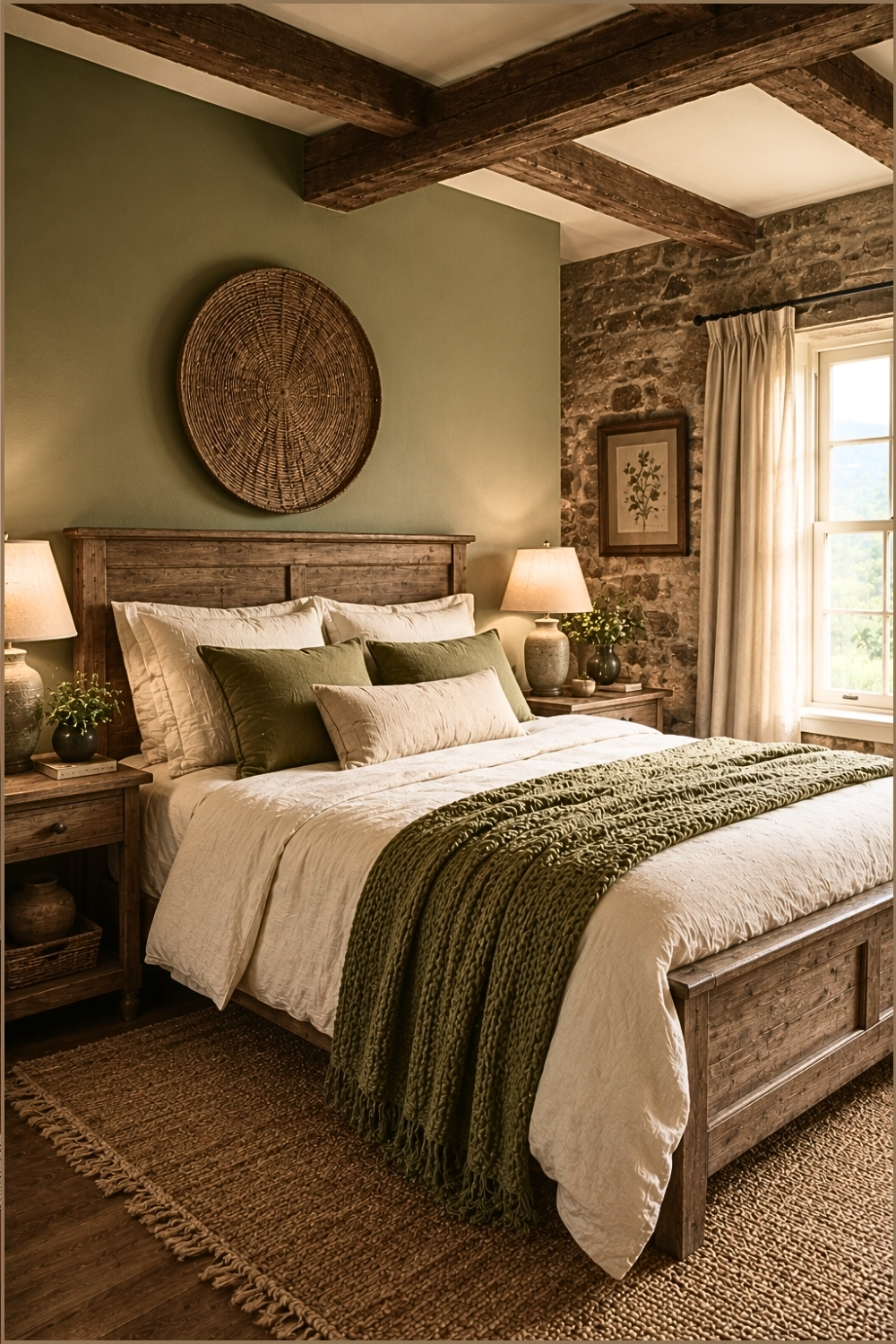 Rustic Farmhouse Sage Bedroom