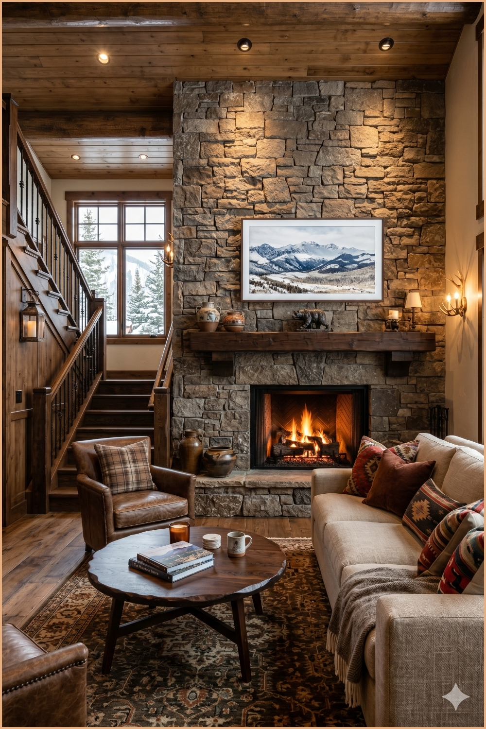 Rustic Luxury Fireplace Sitting Room